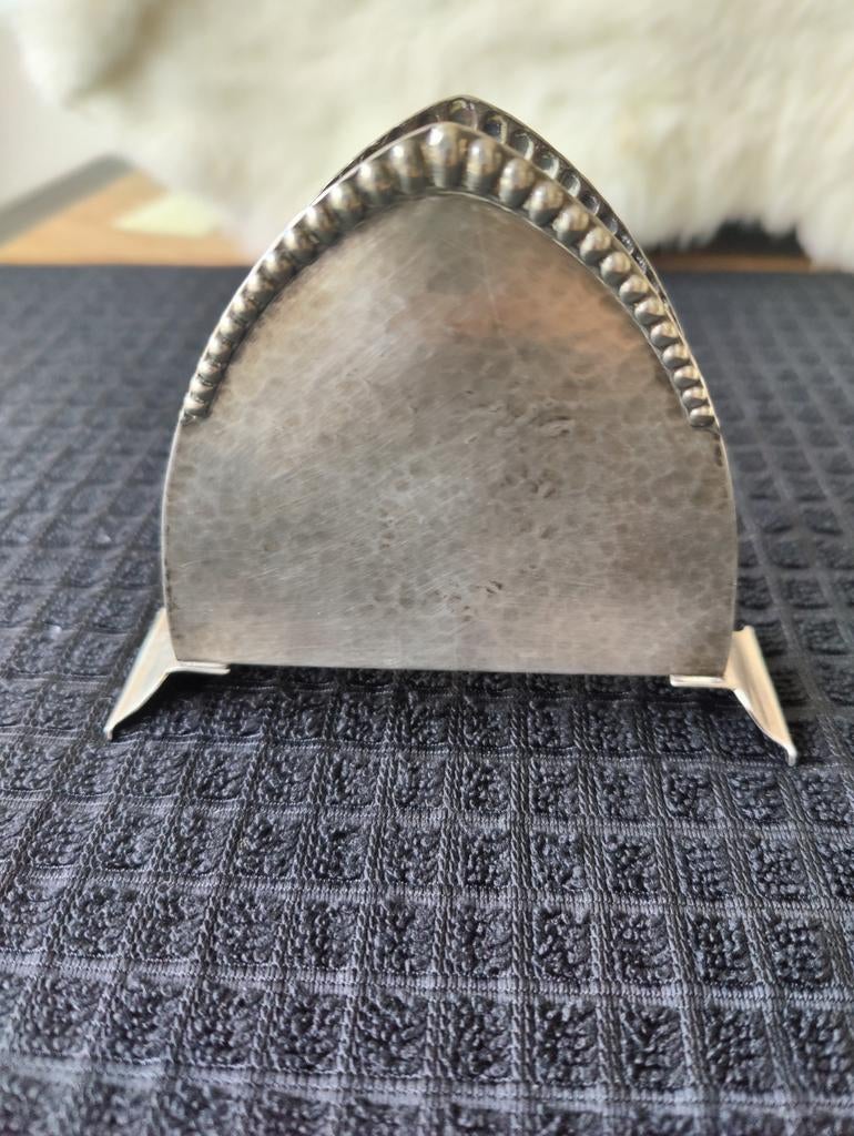 Antieke Verzilverde Gero Servethouder - 13x11 cm, Ophalen of Verzenden