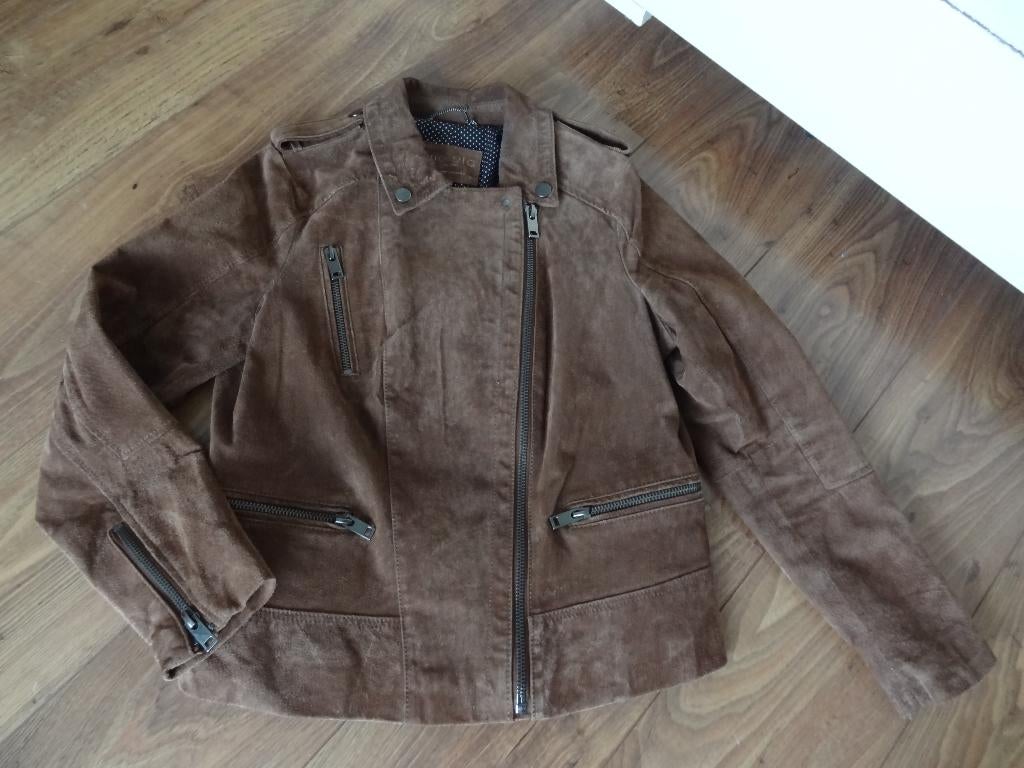 Violeta suede jas, Maat 38/40 (M), Mango, Bruin, Ophalen of Verzenden