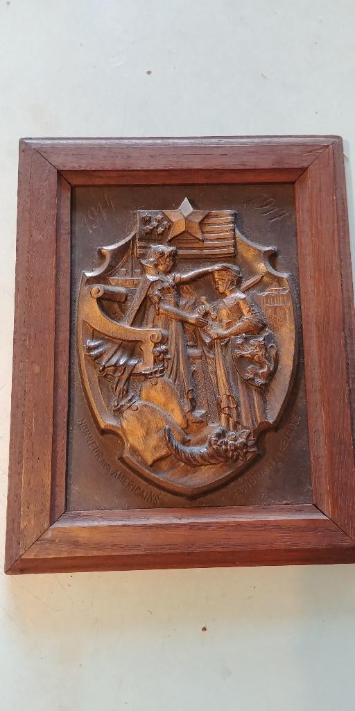 Historische brozen Plaquette, gemaakt door Els Rey Freres, Ophalen of Verzenden