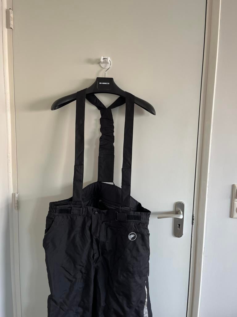 Zwarte motorbroek met bretels, Motoren, Kleding | Motorkleding, Ophalen of Verzenden, Tweedehands, Broek | textiel