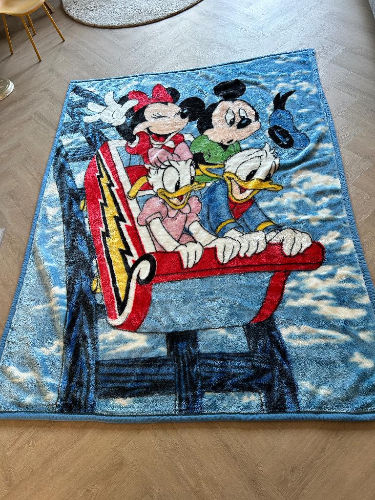Vintage Jaren '80 Disney Achtbaan Deken 150x200cm, Verzamelen, Disney, Ophalen of Verzenden, Overige figuren, Zo goed als nieuw