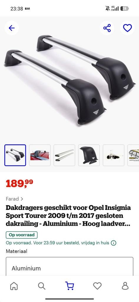 Originele dakdragers Opel Insignia 2012, Ophalen of Verzenden
