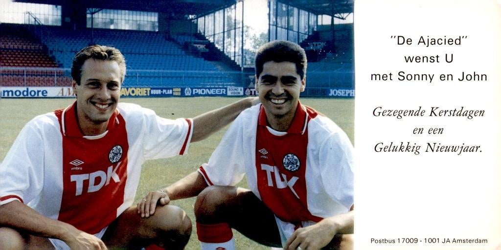 AJAX John van t Schip en Sonny Silooy, Verzenden, Zo goed als nieuw, Ajax, Poster, Plaatje of Sticker