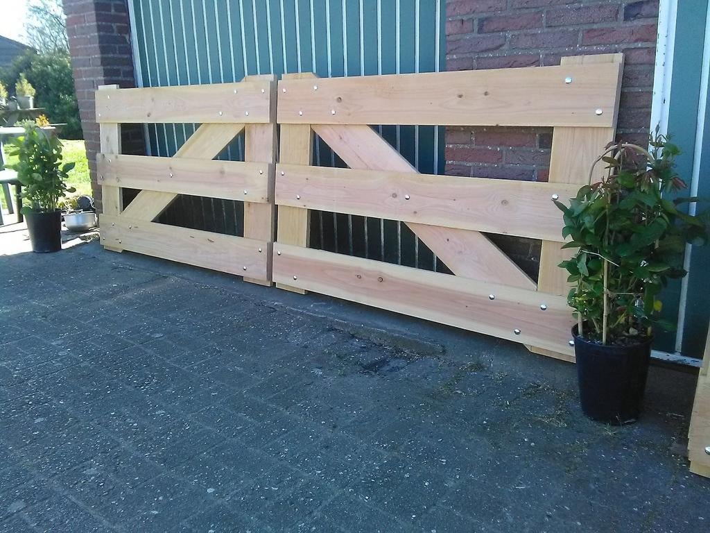 Douglas poort / landhek 2,5 meter breed, Tuin en Terras, Tuinhekken en Hekwerk, Ophalen, Met poort, Nieuw, Tuinhek