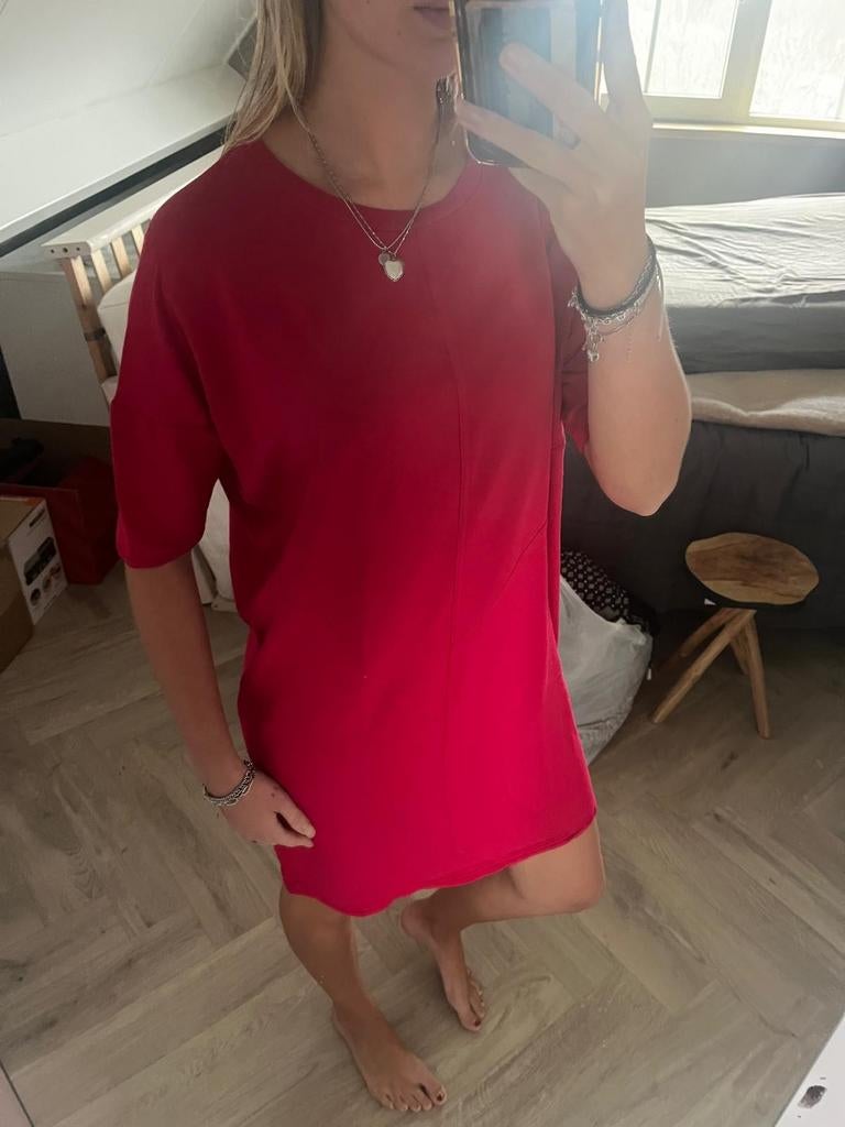 Denham rode joggingjurk met vleermuismouwen - Maat M, Maat 38/40 (M), Denham, Ophalen of Verzenden, Zo goed als nieuw