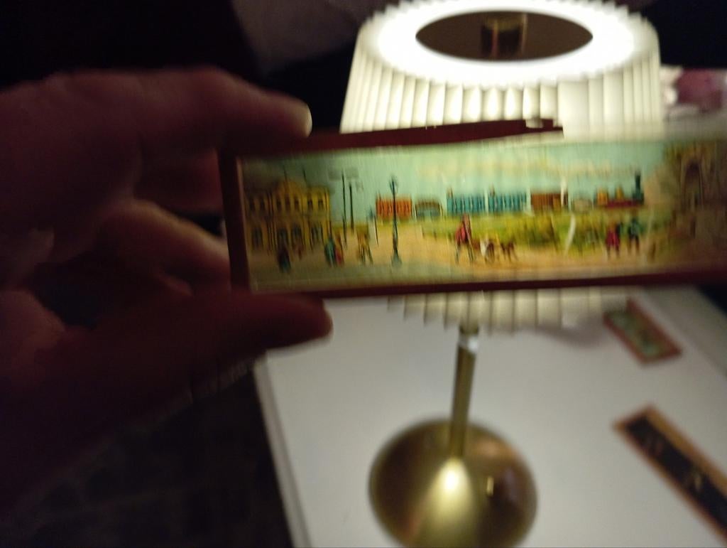 Antieke kijkdoos met treinscène, Ophalen of Verzenden, Gebruikt