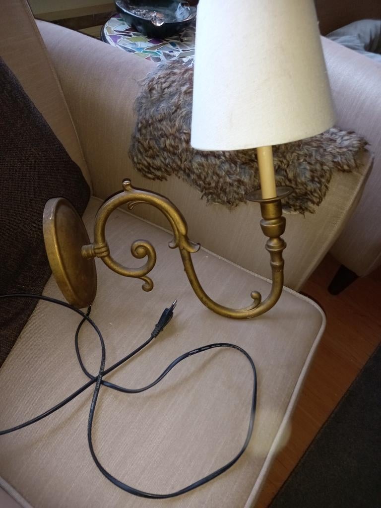 Zware koper WAND SCHEMERLAMP, Verzenden, Minder dan 50 cm