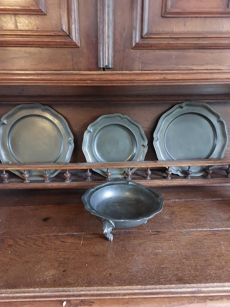 tinnen borden en fruitschaal, Antiek en Kunst, Antiek | Tin, Ophalen