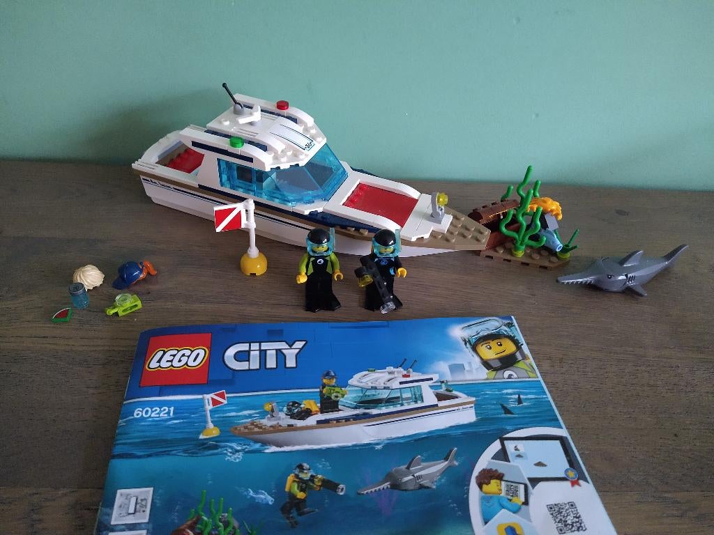 Lego City 60221 duikjacht boot duikers, Compleet, City, Lego, Ophalen of Verzenden