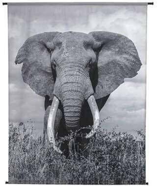 Wandkleed olifant 140 x 170 cm, Ophalen, Zwart, Zo goed als nieuw, Met ophangsysteem