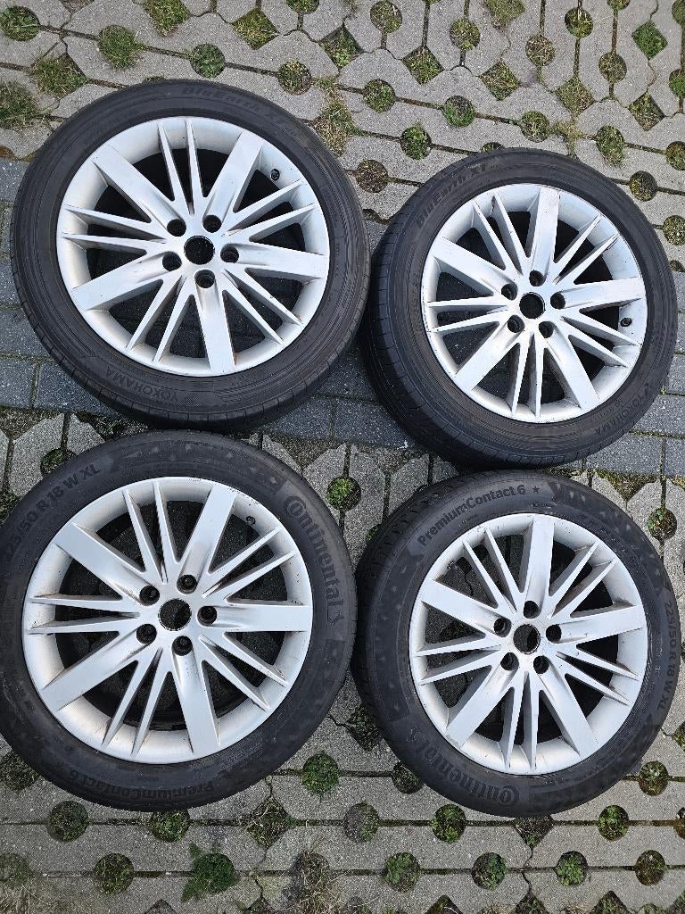 Velgenset Renault Laguna 3 GT 18 inch 5x114,3 banden TPMS, Ophalen, 18 inch, Gebruikt, Banden en Velgen