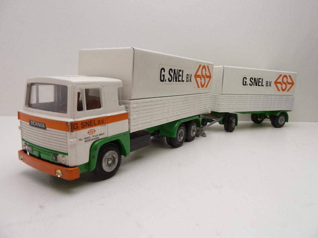 Scania 141- V8    '' Snel transport ''  Tekno, Ophalen of Verzenden, Zo goed als nieuw, Bus of Vrachtwagen, Tekno