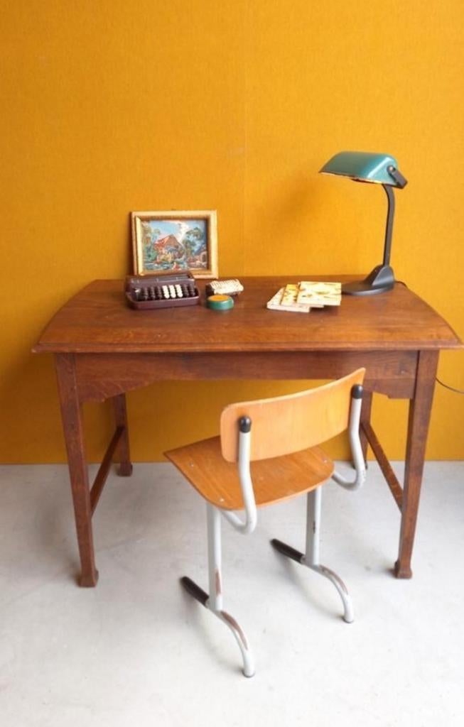 Landelijke zwarte vintage sidetable, presentatie tafel, Ophalen, Gebruikt, 100 tot 150 cm, Vintage