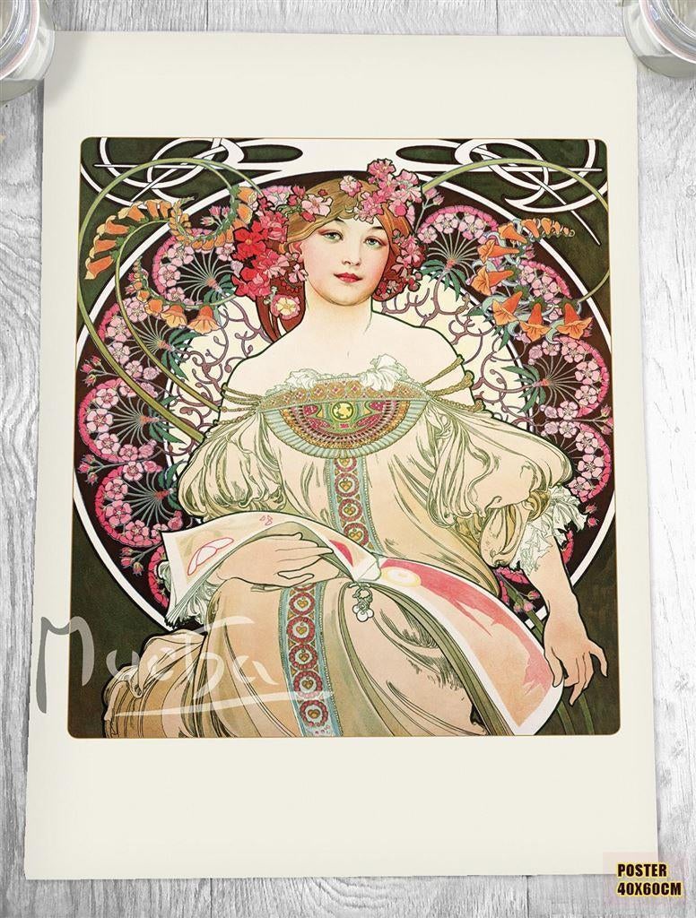 Alphonse Mucha Art Nouveau Kunst Poster Affiche 40x60, Ophalen of Verzenden, Nieuw, A1 t/m A3, Film en Tv