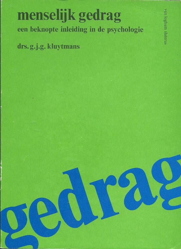 Menselijk gedrag - Auteur Drs. G.J.G. Kluytmans., Verzenden, Nieuw, Sociale psychologie