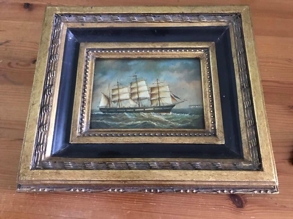 Schilderij met schip, Ophalen of Verzenden