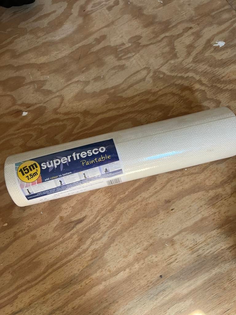 Vinylbehang Overschilderbaar nieuw, Ophalen of Verzenden, Minder dan 10 m²