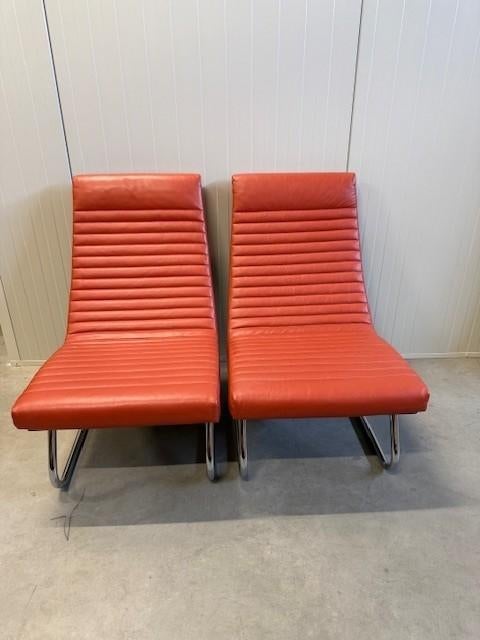 Leolux WahWah 2x rood, Huis en Inrichting, Fauteuils, Ophalen, Gebruikt, 75 tot 100 cm, Leer