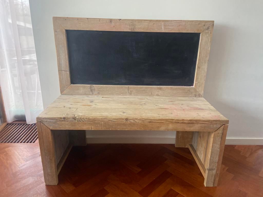 Steigerhouten kindertafel met krijtbord, Ophalen, Gebruikt, Tafel(s)