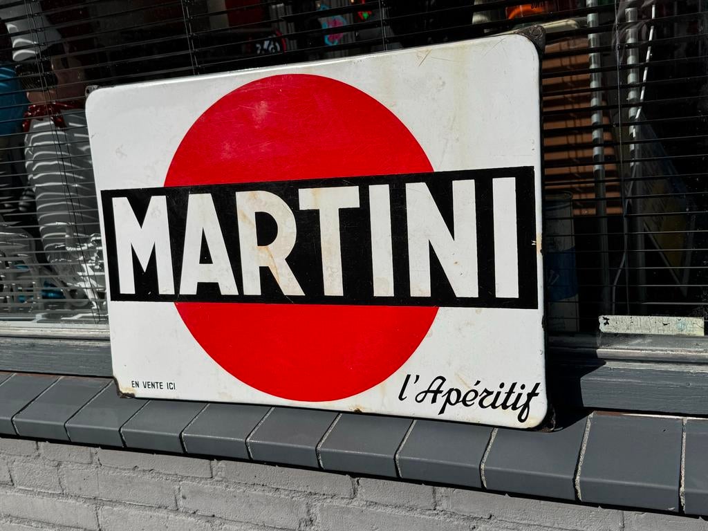 Oud MARTINI emaille reclamebord, Ophalen, Reclamebord, Gebruikt, .