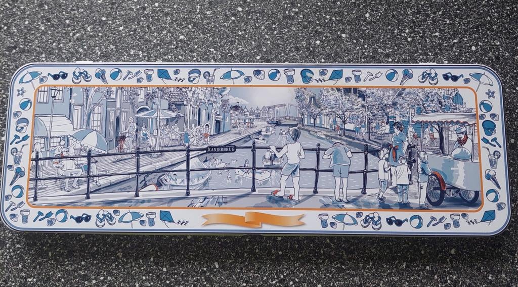 Stroopwafelblik van de postcode loterij, Ophalen of Verzenden, Zo goed als nieuw, Overige materialen, Pot, Bus of Blik