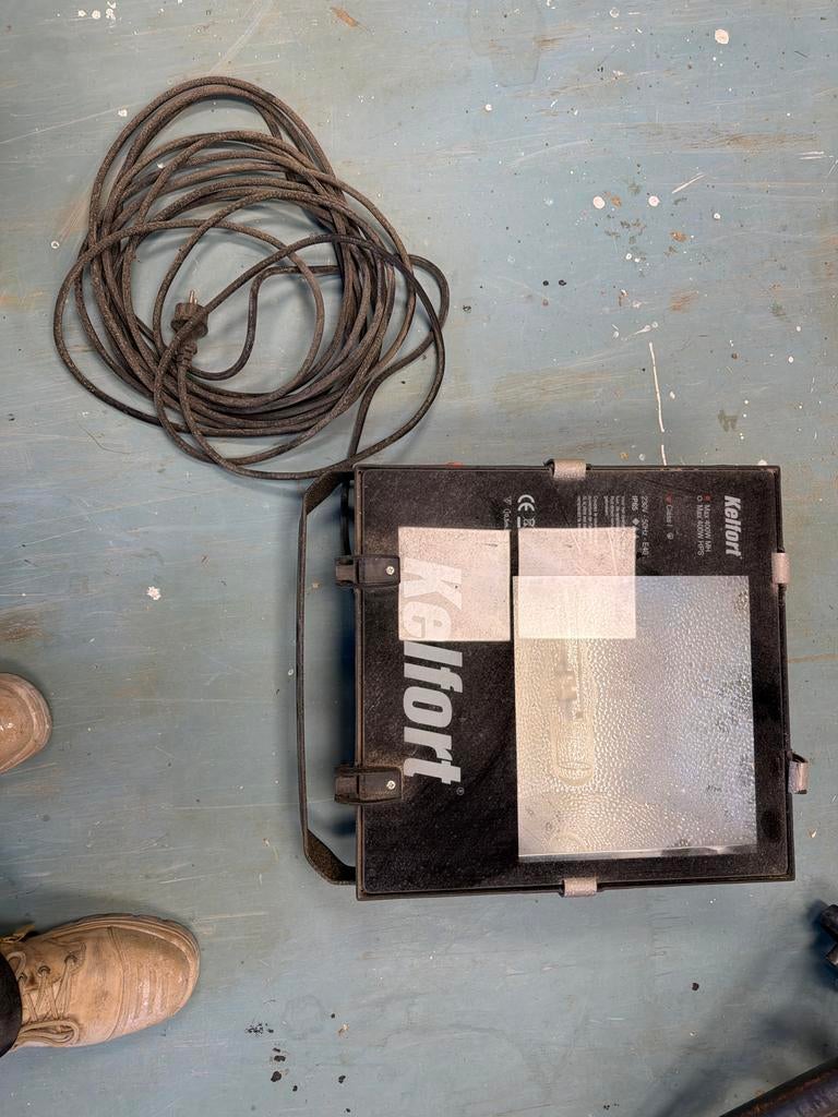 Kelfort Bouwlamp / Werkspot - Max 400W - IP65, Ophalen, Gebruikt, 200 tot 500 watt, Lamp met armatuur