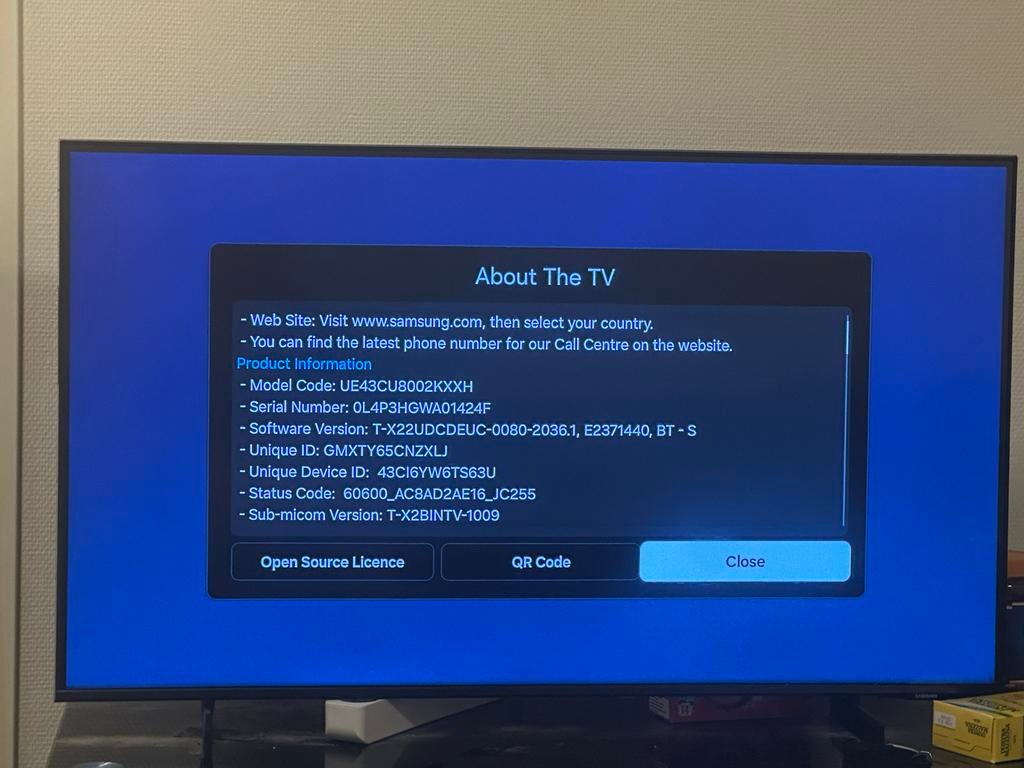 Samsung 43 inch 4K UHD Smart TV UE43CU8002KXXH, LED, 50 Hz, Ophalen of Verzenden, Zo goed als nieuw