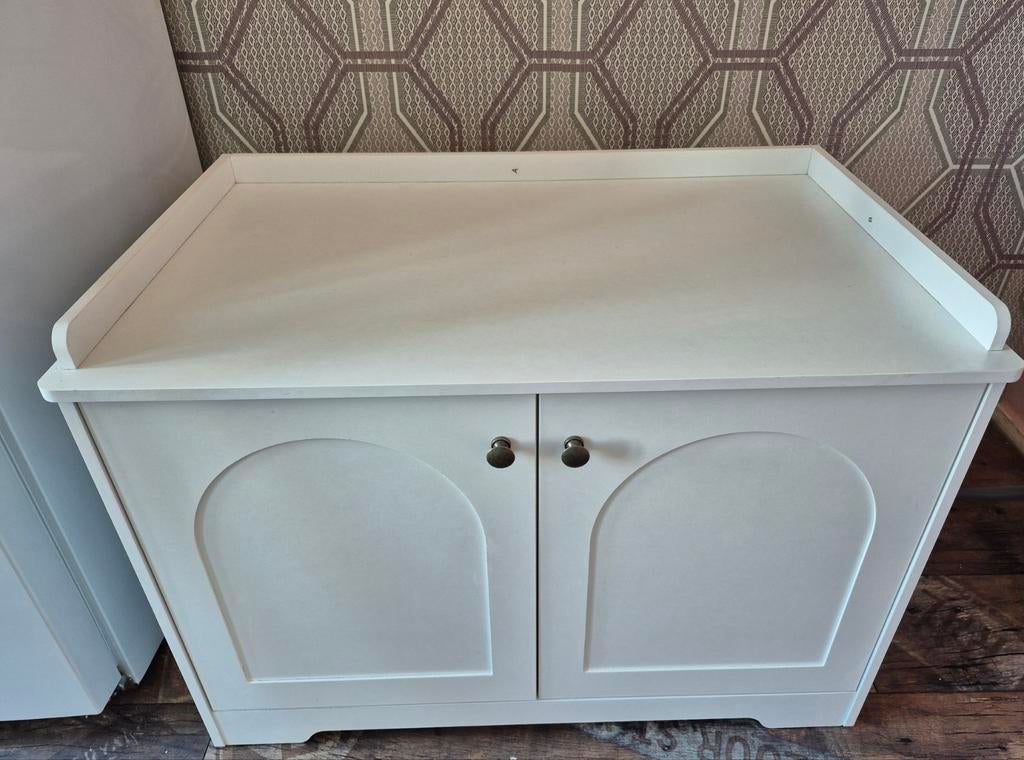 Witte kast voor kattenbak zo goed als nieuw, Ophalen, Zo goed als nieuw