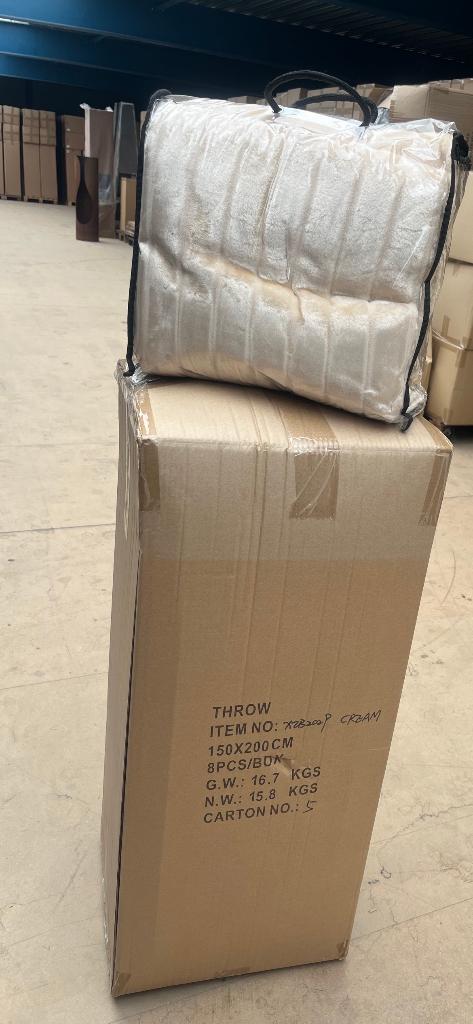 Bont plaid creme 150x200cm, Ophalen of Verzenden, Nieuw