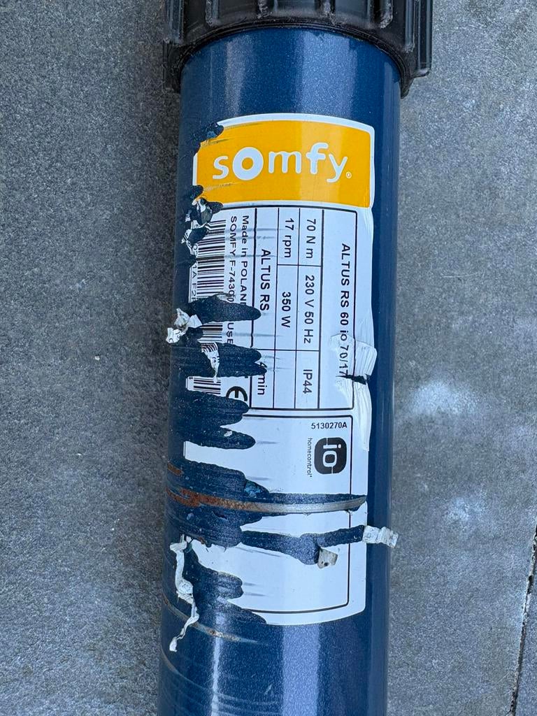 Somfy rolluik motor Altrus RS 60 IO 70/17 (70Nm), Gebruikt, Overige kleuren, 200 cm of meer, Ophalen of Verzenden