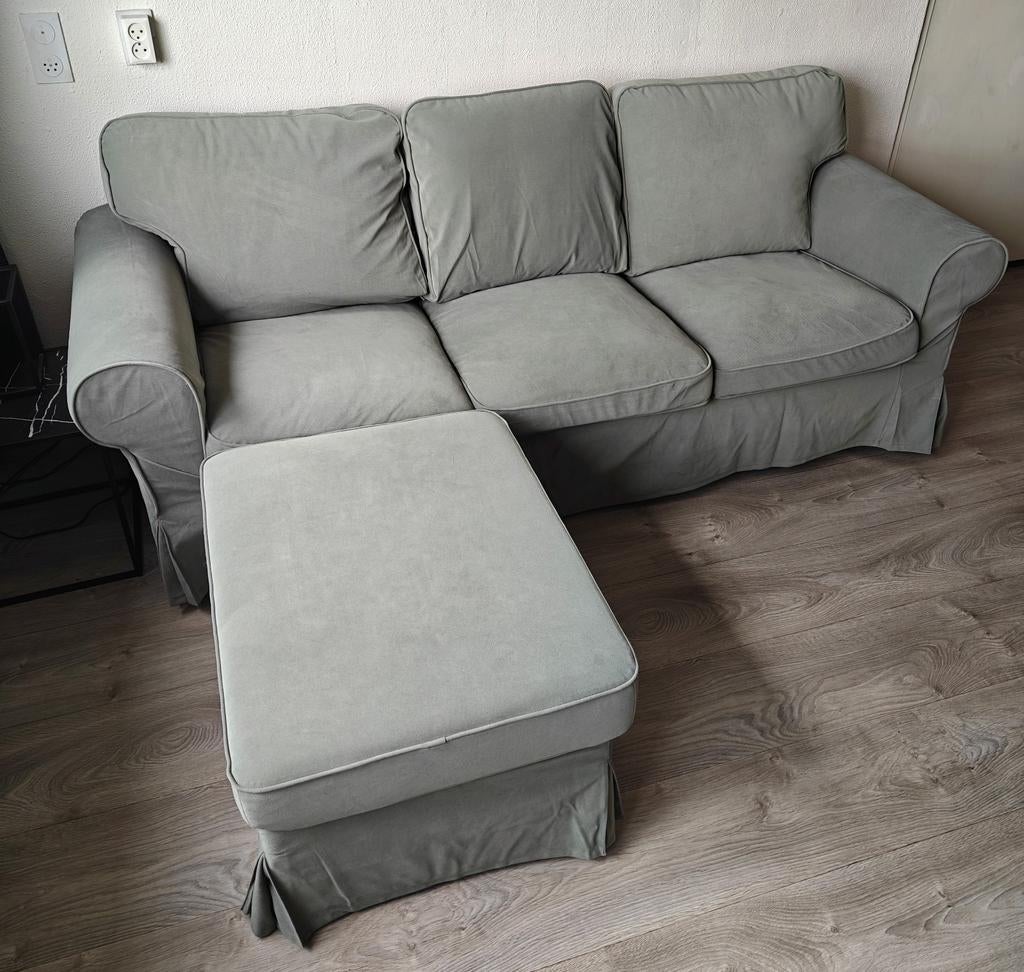 Nieuwe Ektorp 3-zits bank met hocker in doos Ikea, Ophalen, Nieuw, Stof, Sfeervol