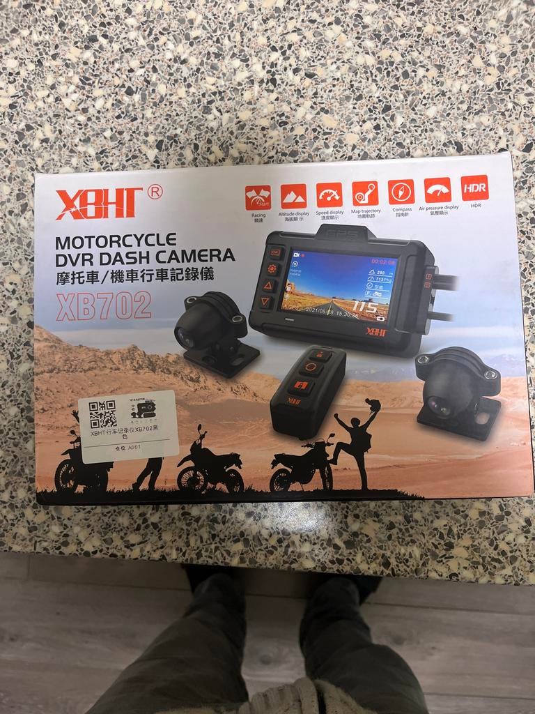 XBHT Motor Dashcam Voor en Achter - IP67 Waterdicht, Ophalen of Verzenden, Zo goed als nieuw