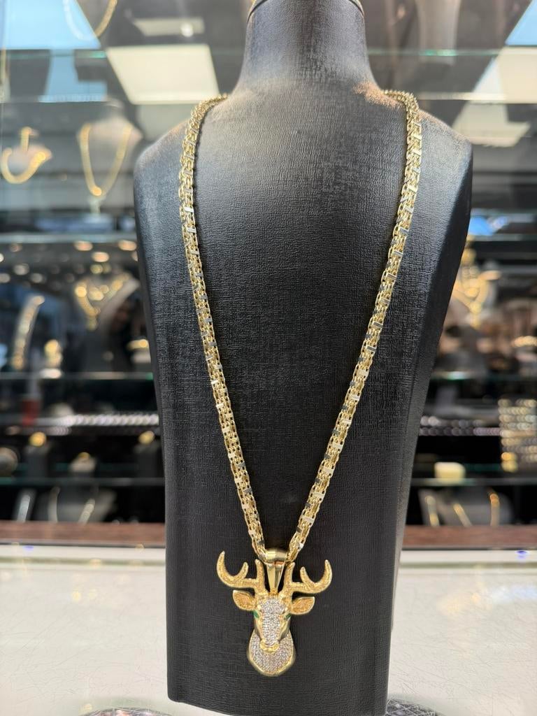 14k magnum ketting met hert hanger, Ophalen of Verzenden, Nieuw, Goud