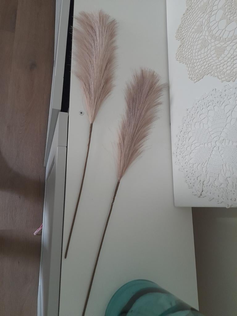 Te koop 2x nieuwe kunst pluimen taupe kleur, Ophalen, Nieuw