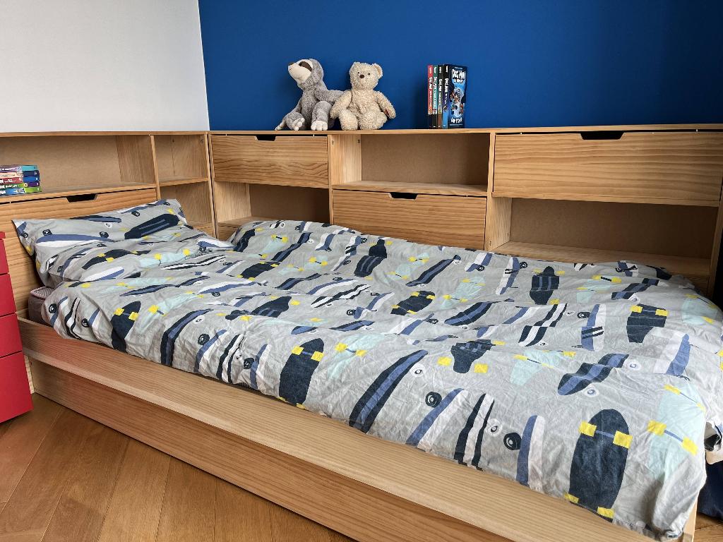 La Redoute Yann kinderbed met lade, opberging & bedbodem, 180 cm of meer, Ophalen, Lattenbodem, 100 cm of meer