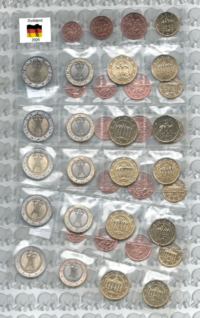 Duitsland 5x UNC serie 2026 (alle letters,A,D,F,G en J), Postzegels en Munten, Munten | Europa | Euromunten, Setje, Overige waardes