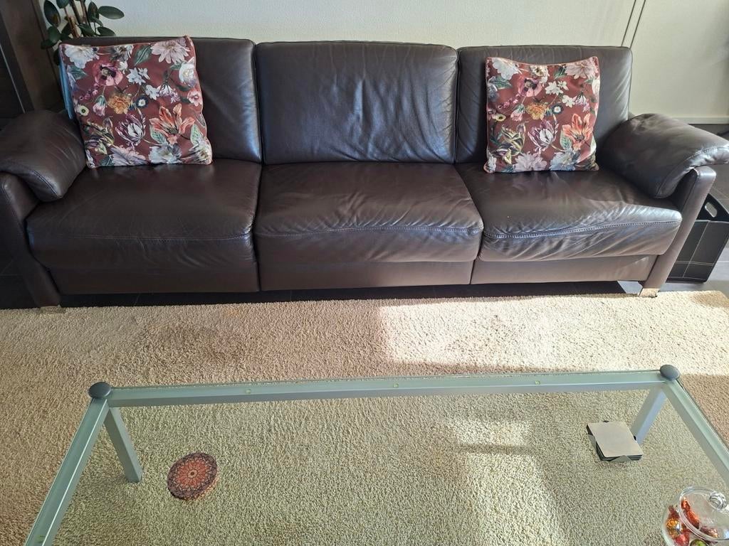 Mooie echt leren bank, Ophalen of Verzenden