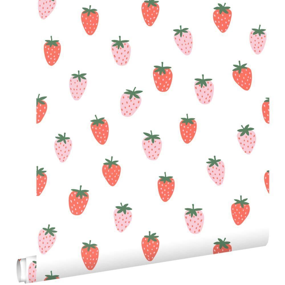Esta behang aardbeitjes/kersjes/strikjes, Verzenden, Nieuw