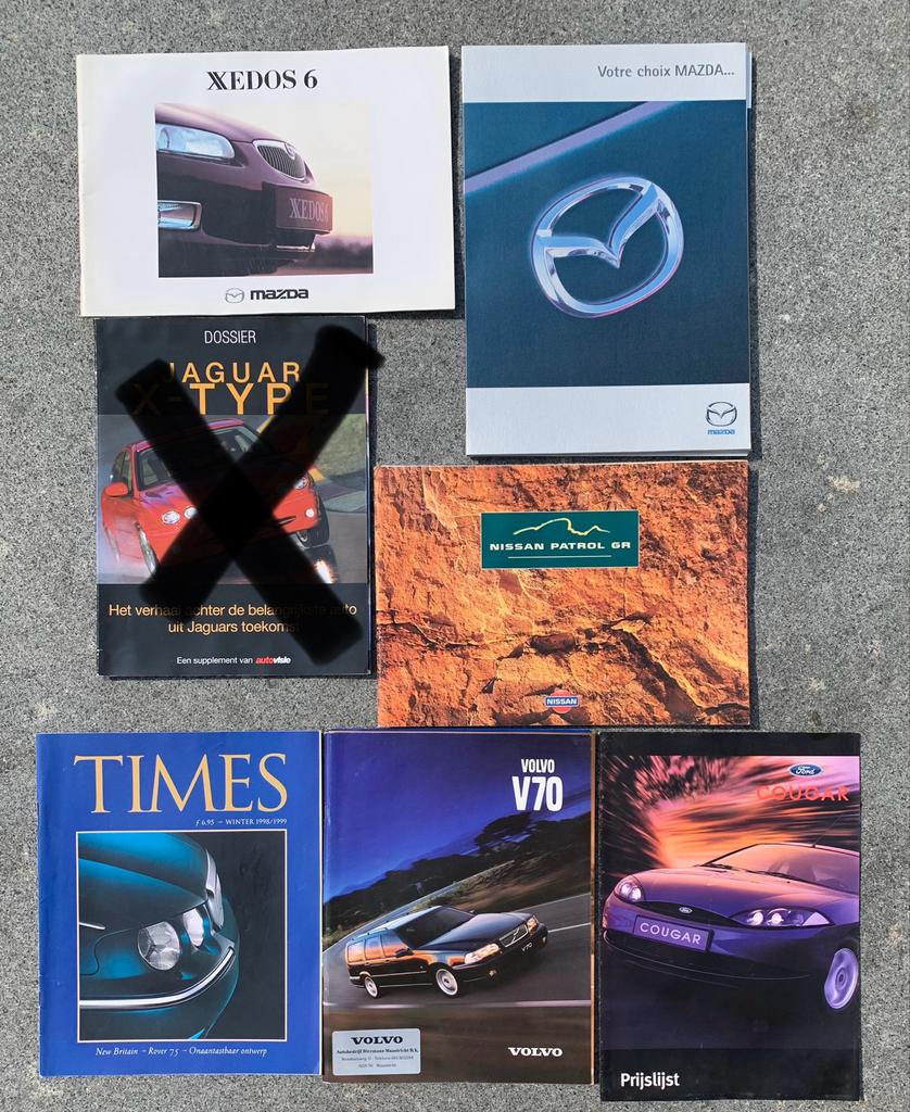Diverse autobrochures: Volvo, Ford, Mazda, Nissan, Rover, Ophalen of Verzenden, Gelezen, Volvo