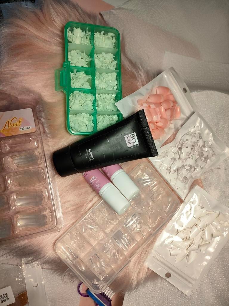 nagestyliste set, french tips+ acrygel BO nail, Ophalen of Verzenden, Zo goed als nieuw, Handen en Nagels