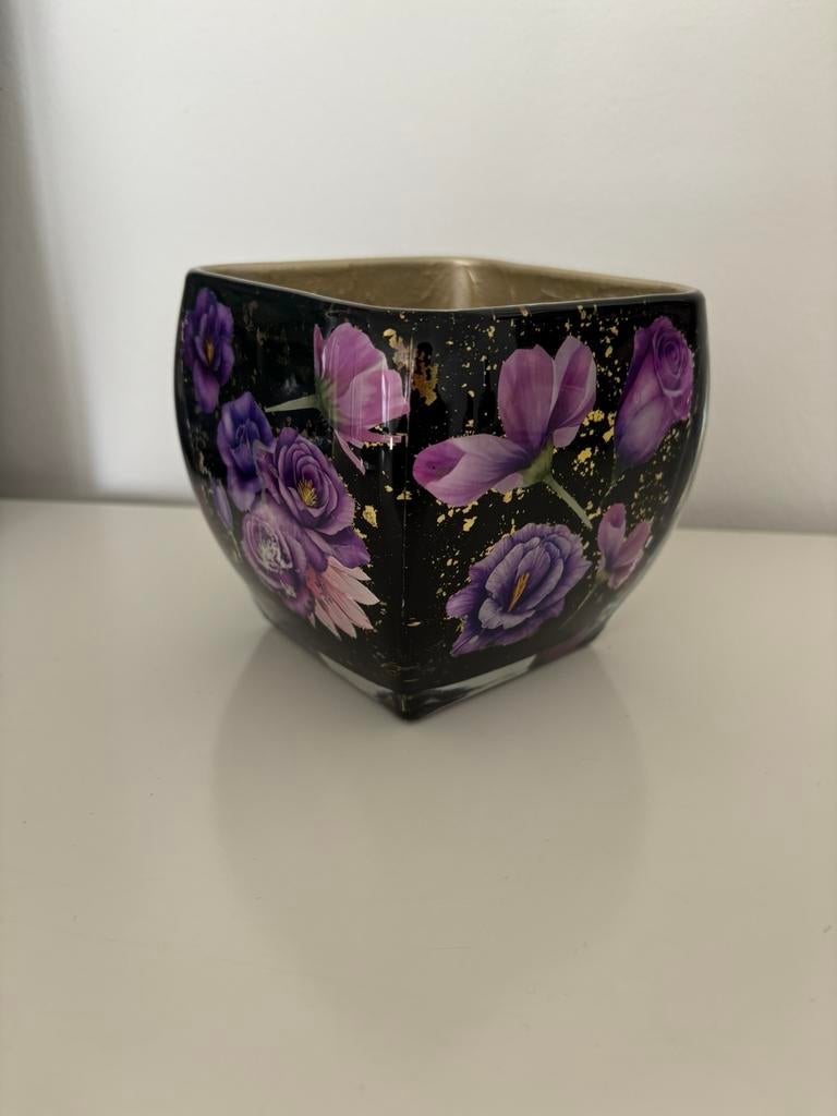 Decoupage vaas, Overige kleuren, Nieuw, Ophalen of Verzenden, Glas