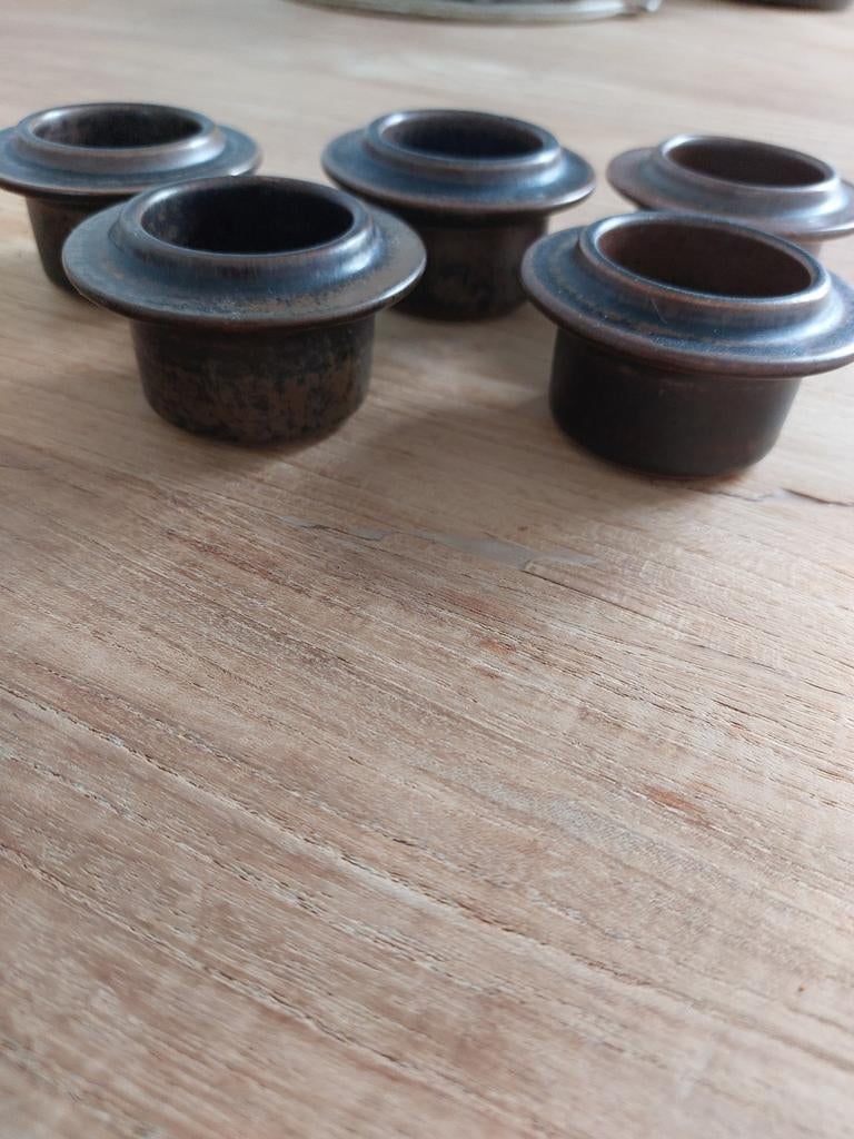 Porsgrund/ noorwegen/antiek servies /eierdopjes 5 stuks, Antiek en Kunst, Ophalen