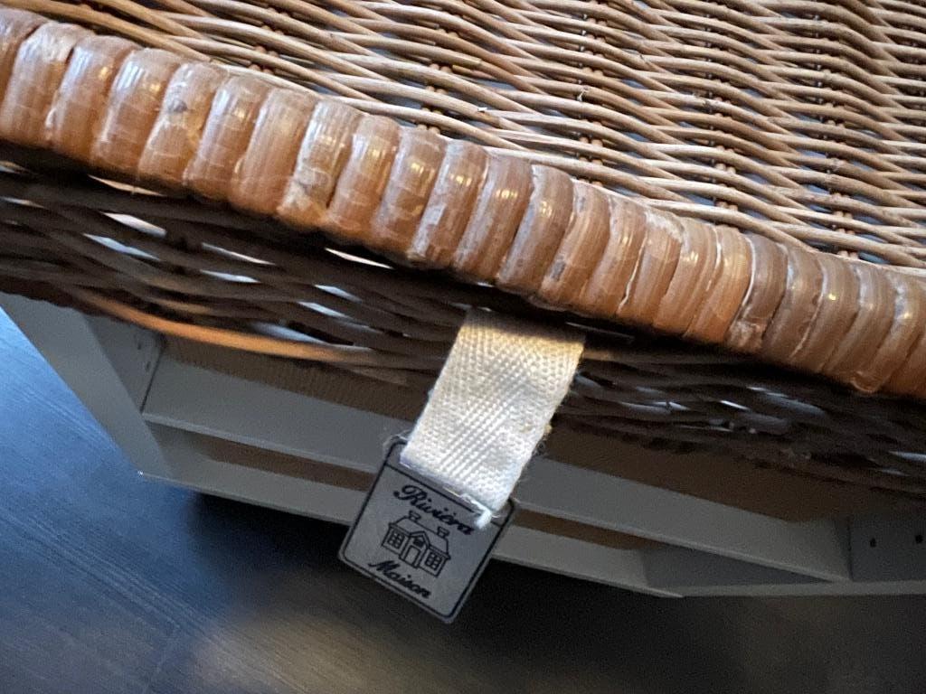 Rotan dienblad / opbergmand van RM / riviera maison, Ophalen, Zo goed als nieuw, Rechthoekig, Overige materialen
