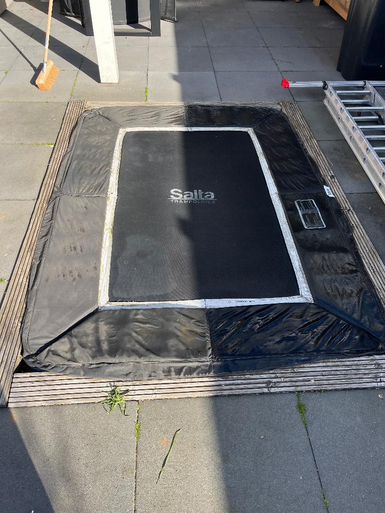 Salta trampoline, Ophalen, Gebruikt