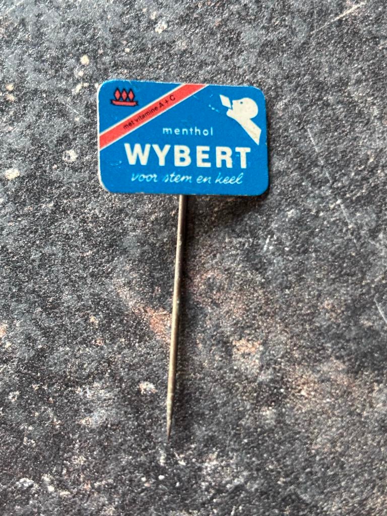 Vintage Wybert Menthol Speldje - Voor Stem en Keel, Verzamelen, Ophalen of Verzenden, Gebruikt, Overige onderwerpen, Speldje of Pin