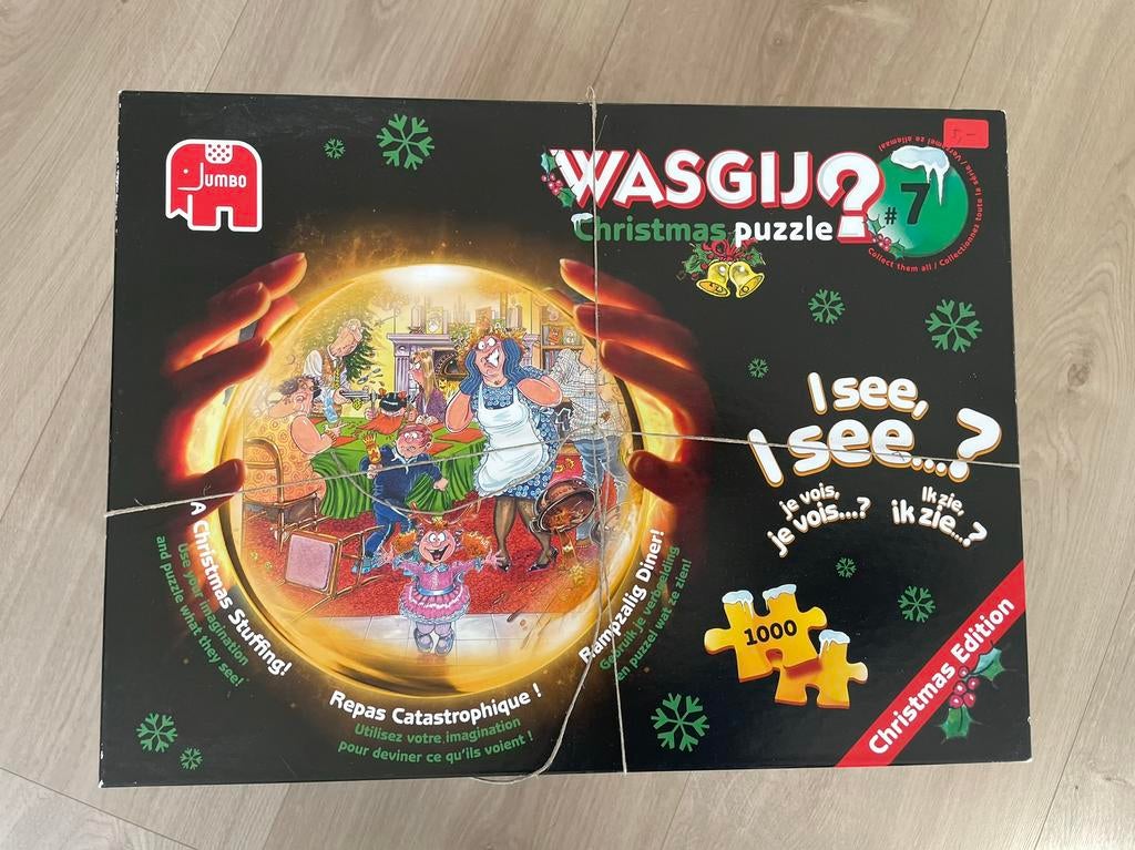 Wasgij puzzel kerst editie, Ophalen of Verzenden, 500 t/m 1500 stukjes, Zo goed als nieuw