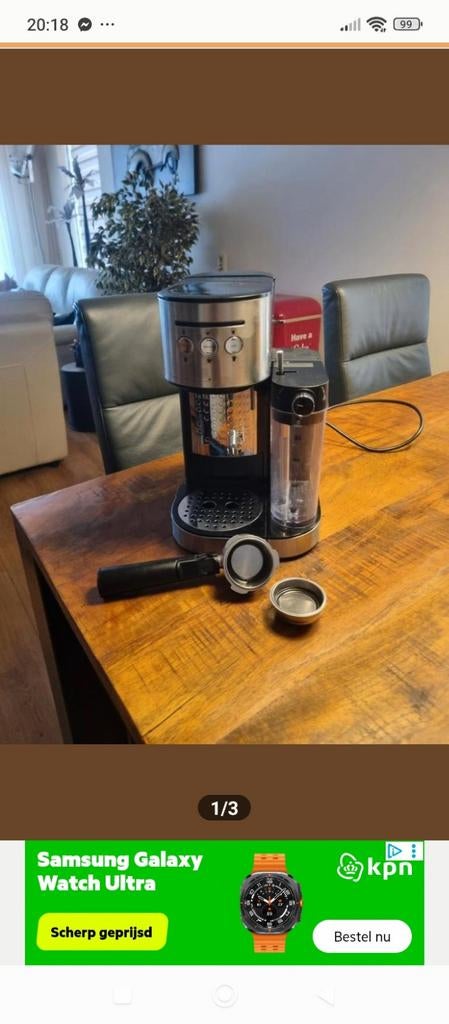 Halfautomatische Espressomachine - Perfecte Koffie Thuis, Afneembaar waterreservoir, Espresso apparaat, Gemalen koffie, Ophalen of Verzenden