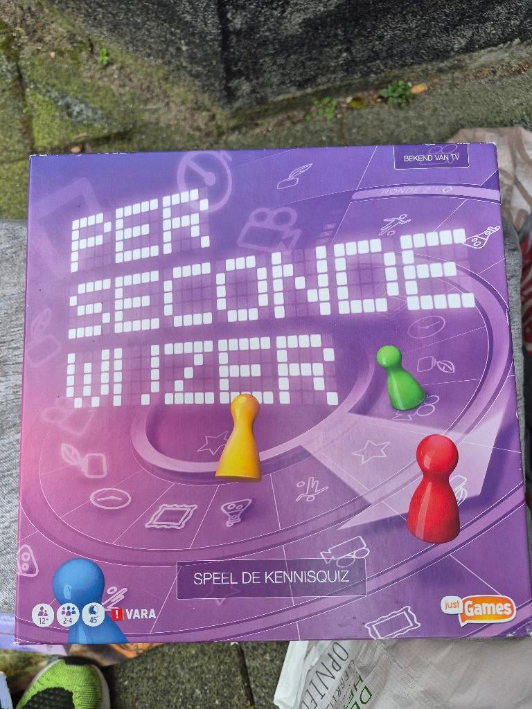 Per Seconde Wijzer, Just Games, Spannend bordspel voor fam., Ophalen, Zo goed als nieuw, Een of twee spelers, Just Games