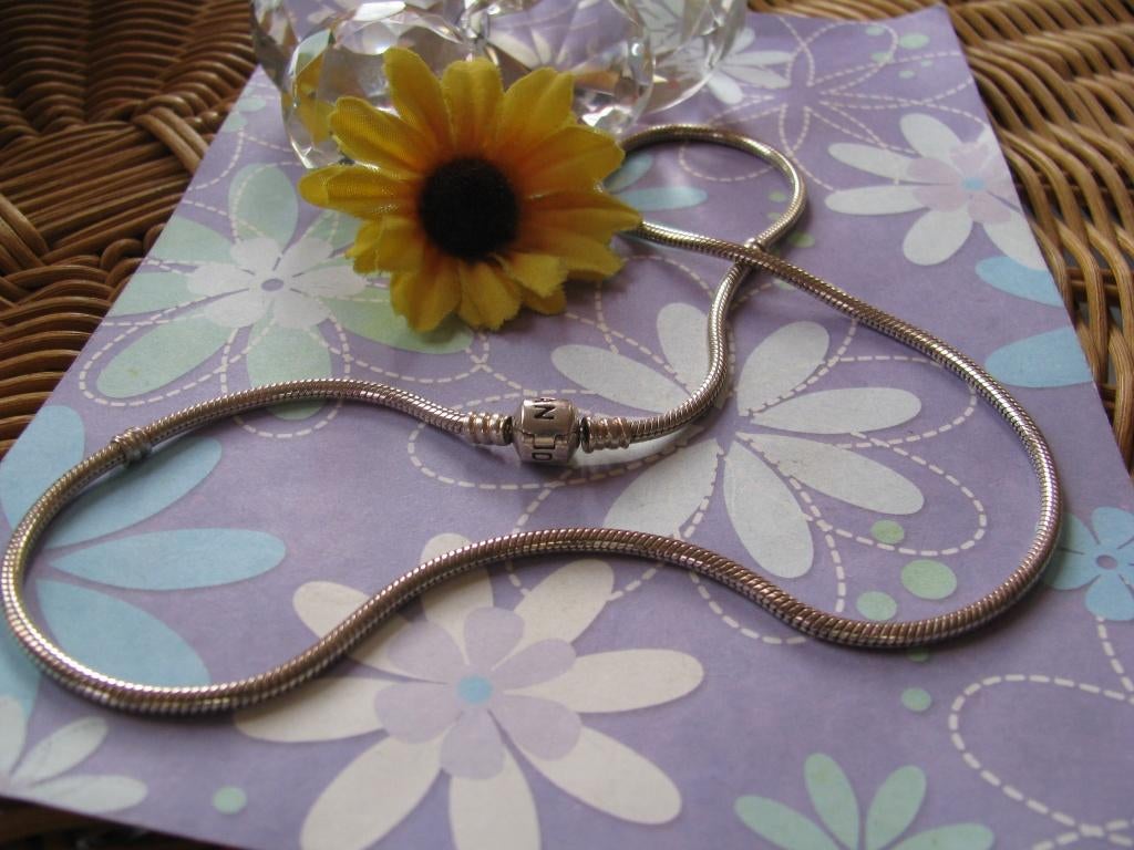 Pandora ketting * 'n ECHTE & ZGAN * 50 cm * bolclip slot *, Ophalen of Verzenden, Zo goed als nieuw, Zilver, Zilver