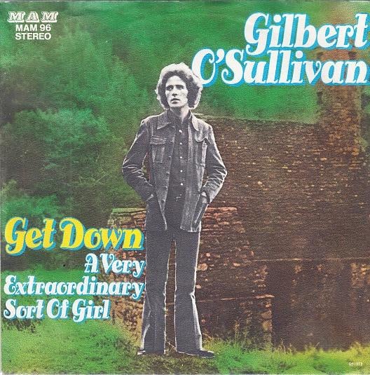 gilbert o'sullivan - get down  ( 1973), Cd's en Dvd's, Vinyl Singles, 7 inch, Single, Ophalen of Verzenden, Zo goed als nieuw